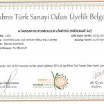 Sanayi Odası ÜYelik Belgesi